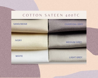 Custom Duvet Cover - Any Size/Color - Corner Ties - Zipper/ Button - Premium Cotton Sateen 400TC - Ultra Soft, Breathable