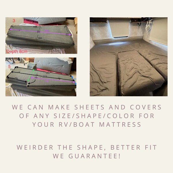 Custom RV Camper Sheets - Any Size/Color/Shape - Premium 100% Egyptian Cotton Sateen 400tc - Ultra Soft