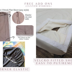 Custom Fitted Sheets /Sheet Set/Combined Mattresses Any Size/Shape/Color Premium 100% Egyptian Cotton Sateen 400tc Ultra Soft image 10