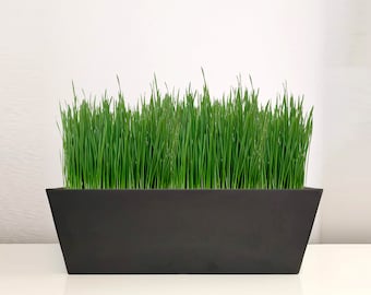 POPPY Composite Countertop Planter - Rectangular Planter – Herb Planter – Windowsill Planter - Tabletop Planter - Black