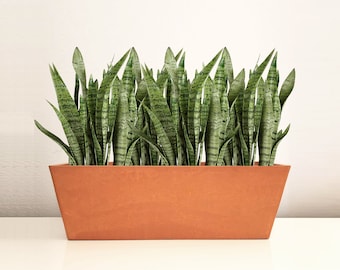 POPPY Composite Countertop Planter - Rectangular Planter – Herb Planter – Windowsill Planter - Tabletop Planter - Light Terracotta