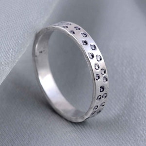925 Silver Hammered Ring, Solid Silver Hammered Ring, Wedding Hammered Ring, Handmade Hammered Ring, Band For Man & Women Gift For Mother,