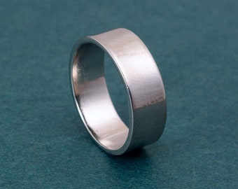 Anillo de plata de ley, liso y sencillo, disponible en todas las tallas de 2 mm, 3 mm, 4 mm, 5 mm, 6 mm, 7 mm y 8 mm. Anillo de boda plano,