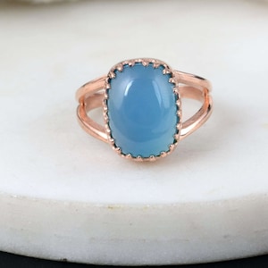 Boho Aqua Chalcedony Ring, Aqua Chalcedony Silver Ring, Blue Gemstone Ring, Sterling Silver Ring, Aqua Chalcedony, Statement Ring, Boho Ring