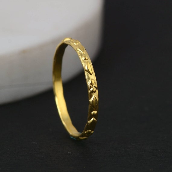 Dainty Gold Ring, Textured Gold Ring, Stacking Ring, Handmade Daily Wear  Ring, Gold Plated Rings, Stack Gold Ring, Ring for Women, Gifting, - Etsy