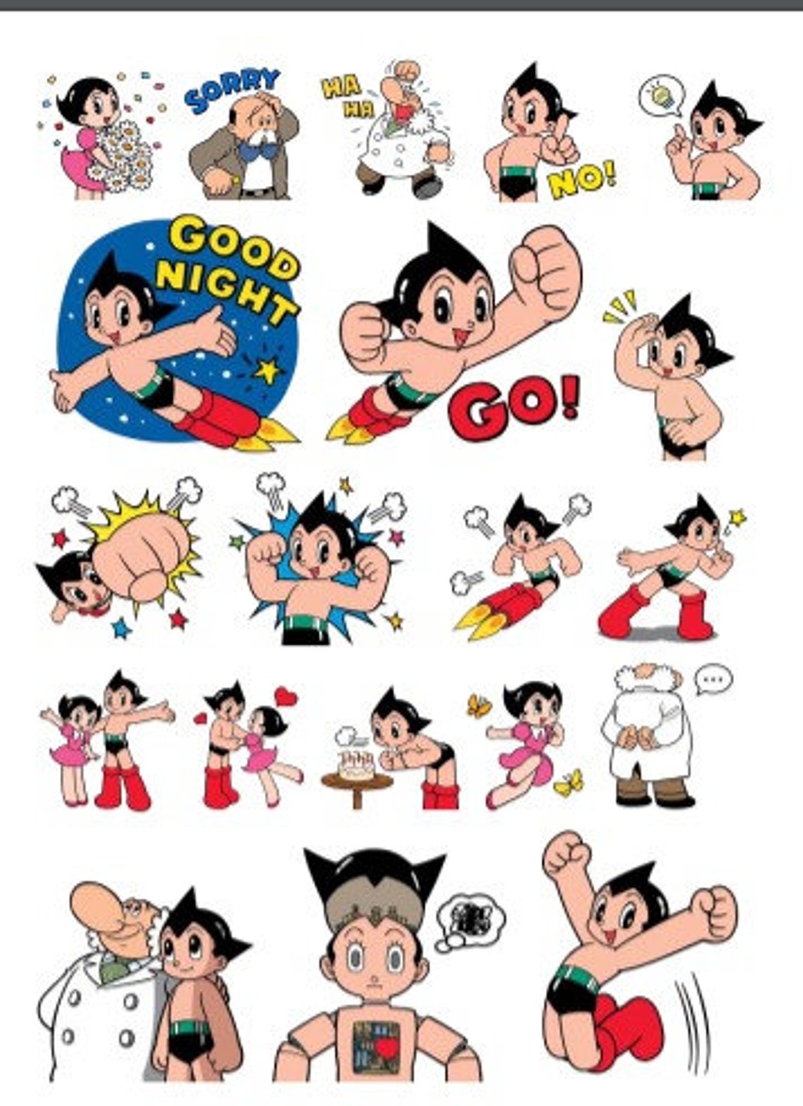 Handmade Astro Boy 20pcs Die Cut Sticker Set Etsy