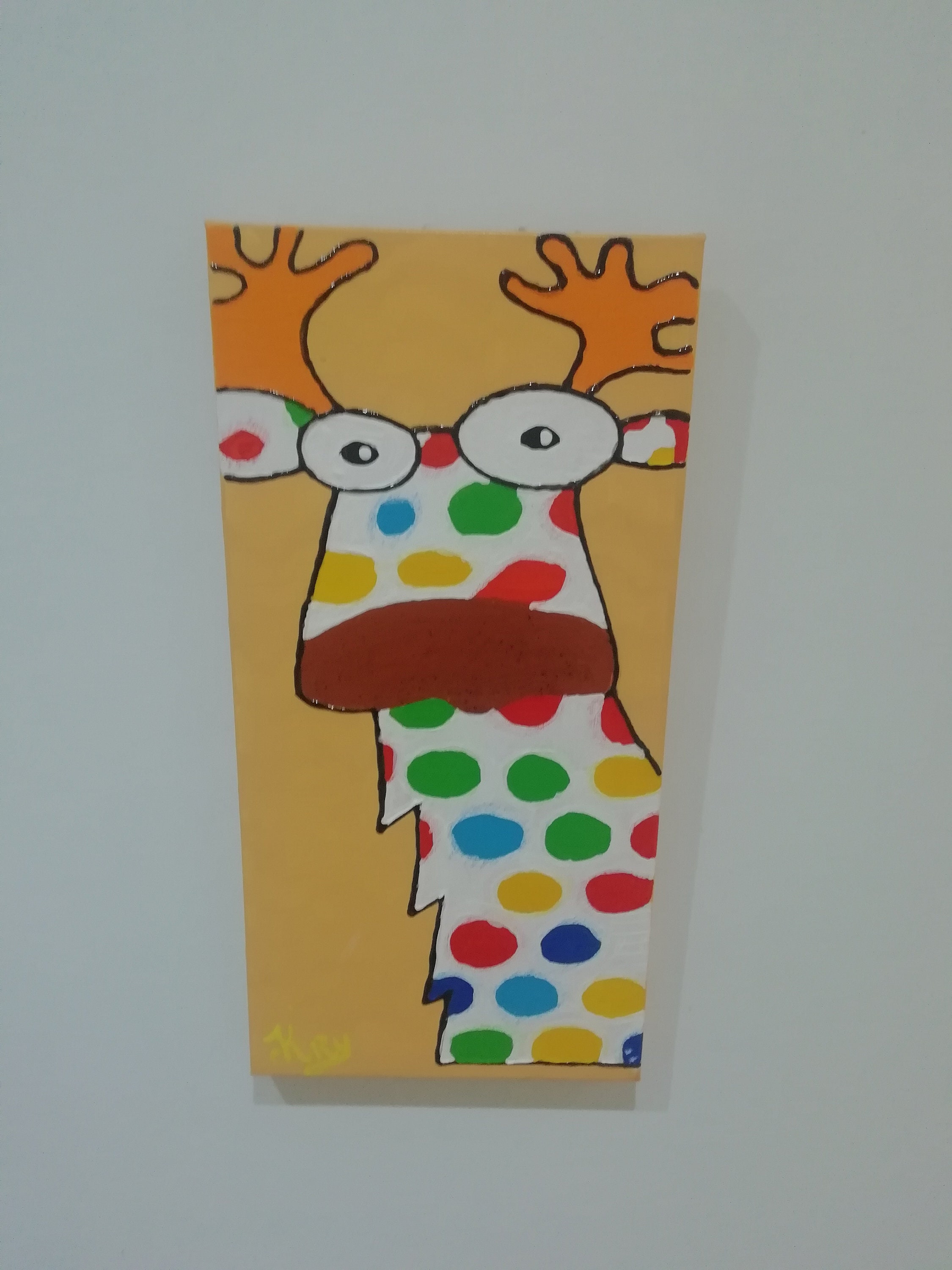 Tableau Peinture Acrylique sur Toile Cerf Coloré