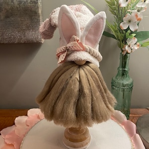 Easter Bunny Gnome with Light Brown Beard