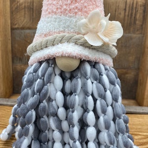 Pink And White Tall Hat Spring Gnome