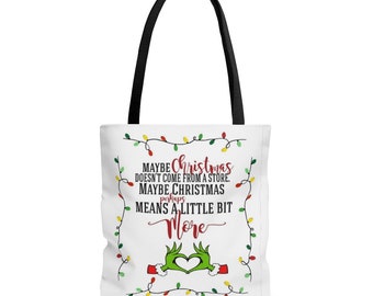 Grinch Tote Bag with Heart