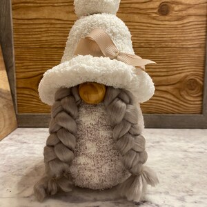Soft Chenille Gnomes, Cream and Pink Gnomes with hints of grey, Neutral Gnomes