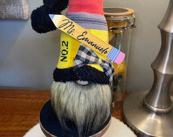 No.2 Pencil Teacher Gnome with Name