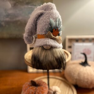 Grey Fall Decorative Gnome
