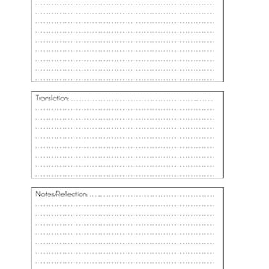 May include: A printable worksheet with the text "DAY 1: Verse 1:05" at the top. The worksheet has three sections labeled "Arabic", "Translation", and "Notes/Reflection". Each section has dotted lines for writing.
