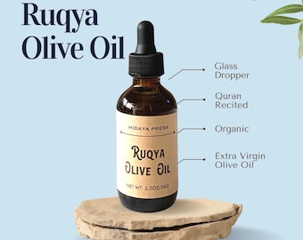 Hidaya Press | Ruqyah Organic Extra Virgin Olive Oil | Sunnah Product | Islamic Healing | Islamic Gift | Spiritual Healing