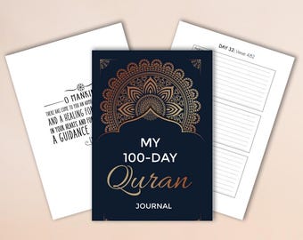 100-Day Quran Journal: Muslim Reflection Diary (Digital PDF)