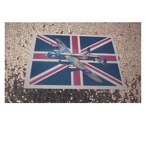 Lancaster Bomber Union Jack arrière-plan A6 carte de voeux sur papier glacé