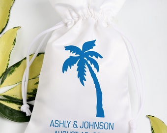 Hochzeitssäckchen | Tropische Hochzeits-Gastliebe für Strandhochzeiten-Willkommenstasche | PalmenZiel Hochzeitsbegünstigungen - 10er Set