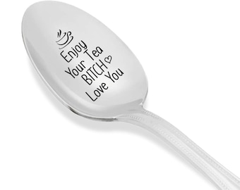 Good Morning Bitch Funny Spoon | Friend Gift Besties Best Friends Bff Gift Birthday | Gift for Women Gift Basket Ideas | Engraved Spoon Gift