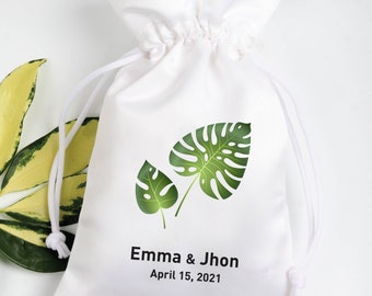 Hochzeit Willkommenstaschen - Monstera Leaf Tropical Wedding Favor Bag - Strand Hochzeit Willkommenstaschen - Destination Welcome Favor Bags | 10er Set
