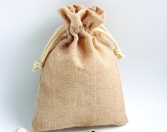 Kostenloser Versand 200 Hochzeitsdeko Jute Gastgeschenk Taschen | Kordelzug Schmuckbeutel Hochzeit Party Candy Bags | DankeSchönEr Burlap
