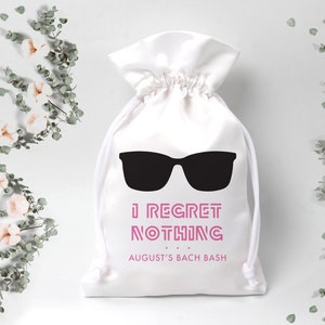 Bachelorette Party Favors - I Regret Nothing Bachelorette Party Bag - Custom Hangover Kit Bags - Bachelorette Party Gift  Bag - Set of 10