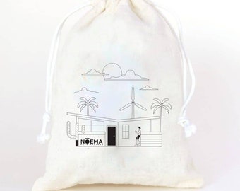 100 Custom Favor Bag |Natural Cotton Drawstring Baby Shower Bags - Muslin Bags, DIY Favor Bags