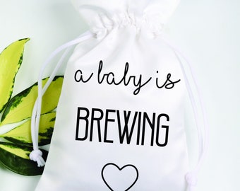 Baby Shower Favor Bags / Favor Bags / A Baby Is Brewing Favor Bag / Drawstring Pouch Grazie Gift Bag - Set di 10 Gift Bag