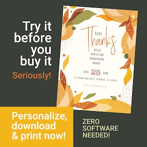 Thanksgiving Invite – Edit, download and print NOW!
