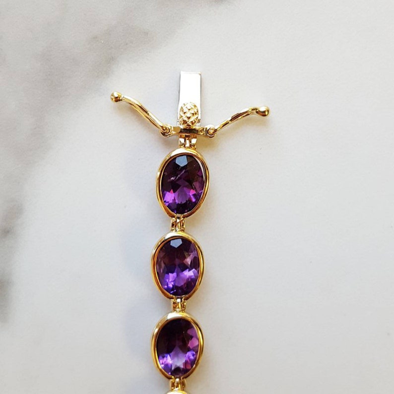 Amethyst Tennis Bracelet in Platinum Over Sterling Silver Etsy