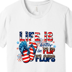 Vaterländisches Flip Flops T-Shirt: 4th of Jul USA Flagge T-Shirt