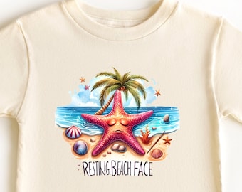 Ruhendes Strand Gesicht T-Shirt - Lustiges Seestern T-Shirt - Unisex Strand Liebhaber Shirt