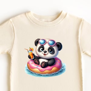 Camiseta linda para niños Panda - Diseño de panda de verano - Camisa de animal adorable