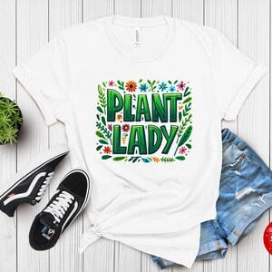 Camiseta Plant Lady | Camiseta engraçada de jardinagem | Presente fofo para amantes de plantas