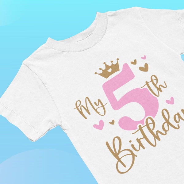 Fifth Birthday Toddler Shirt - Natural Tee for 5th Birthday Celebration