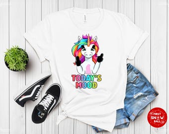 Today's Mood Unicorn T-Shirt – Funny Rainbow Graphic Tee