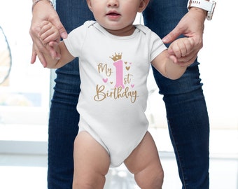 First Birthday Toddler Shirt - Unisex Natural Tee for 1st Birthday Celebration