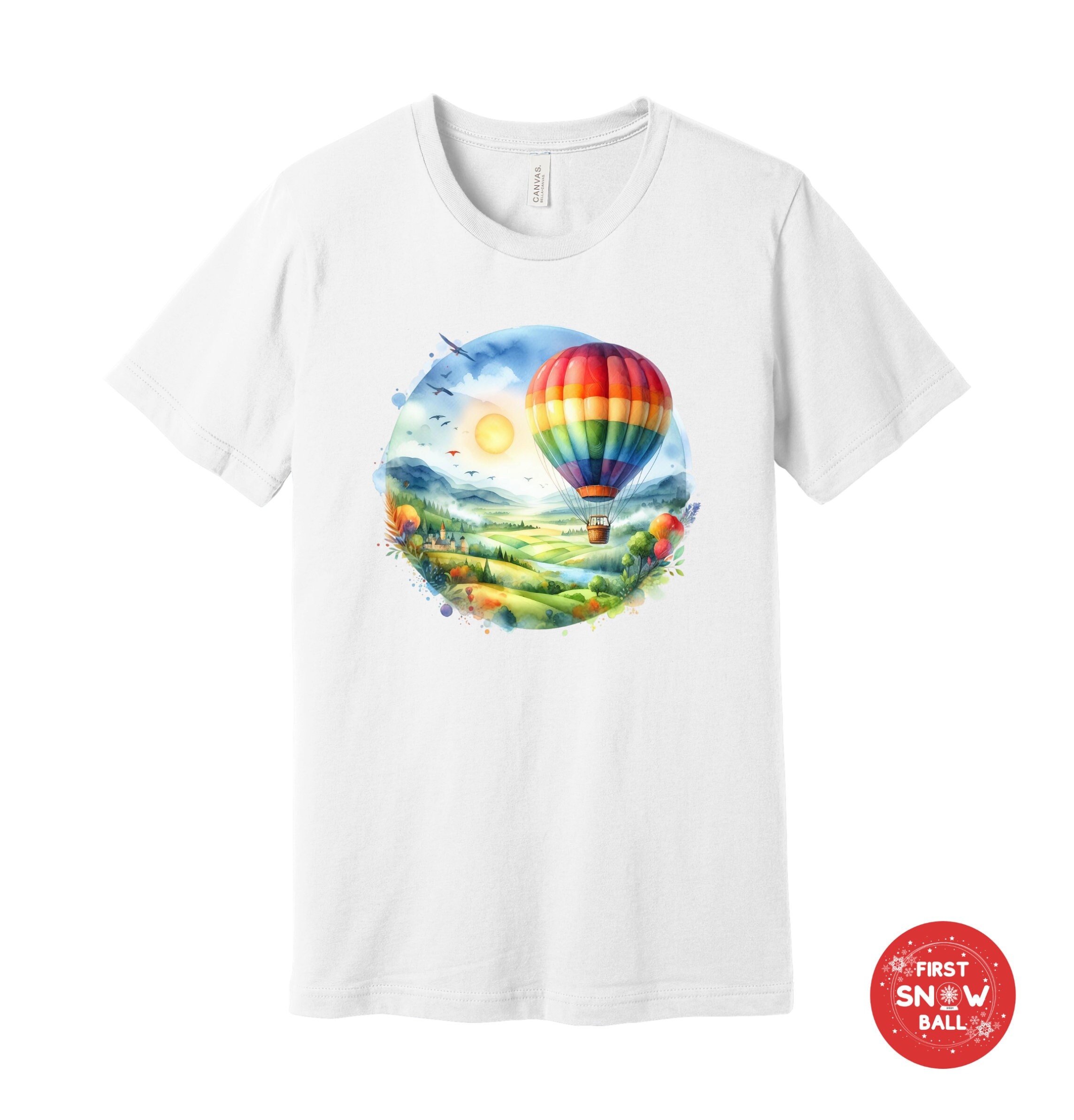 Colorful Hot Air Balloon T-shirt – Scenic Adventure in the Sky - Etsy
