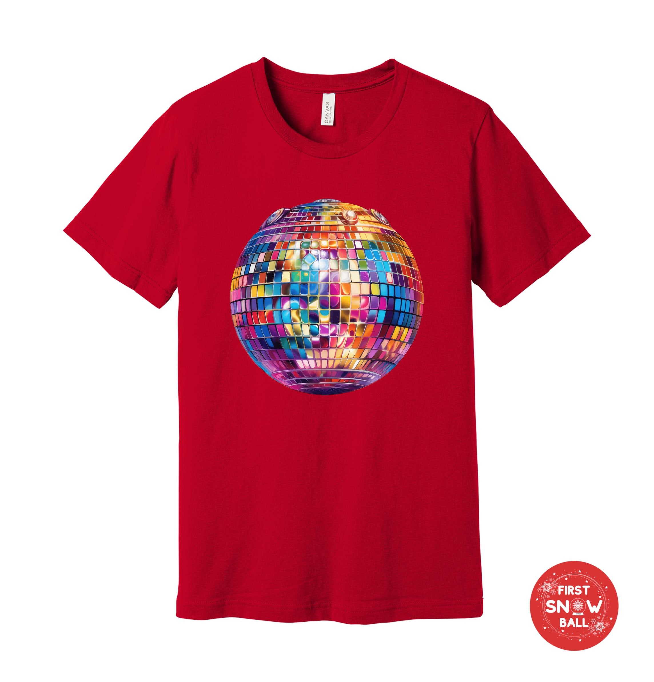 トップス WACK Disco Ball &Dance Theme Print Shirt Colorful Disco Ball Graphic Tee: Retro 70s 80s Dance Shirt