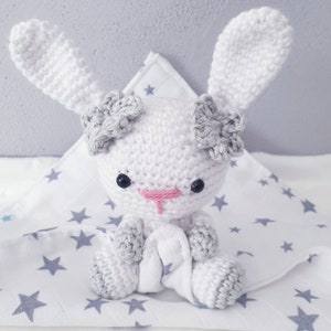 Kuscheltier Hase, Kuscheltier Baby, Kuscheltier Mädchen, Kuscheltier Junge, Geschenk zur Geburt, Kuscheltier Doppelgaze, Geburt, Baby, Babyparty