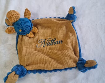 Turtle comforter, boy comforter, bola comforter, pacifier clip comforter, baby gift