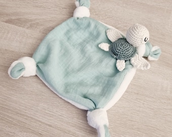 Doudou tortue, doudou noeuds, doudou personnalisé, doudou bola, minky, cadeau naissance, liste de naissance