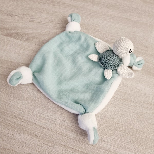 Doudou tortue, doudou noeuds, doudou personnalisé, doudou bola, minky, cadeau naissance, liste de naissance