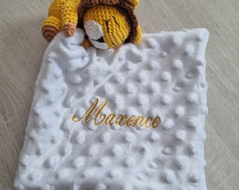 Leeuwendeken, gepersonaliseerde deken, Jungle deken, dubbel gaas, inbakerdeken, bola deken, geboortecadeau