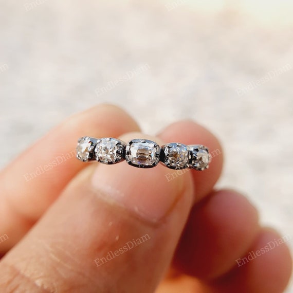 Georgian Round Halo Ruby Moissanite Engagement Ring In 18K White Gold |  Fascinating Diamonds
