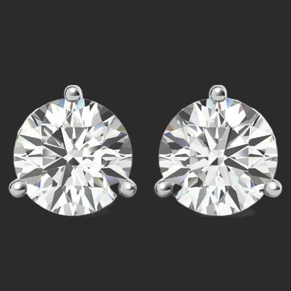 6.0MM Round Cut Moissanite Stud Earrings - Dainty Push Back Stud Earrings For Woman - Bridesmaid Gift Martini Screwback Customized Earrings