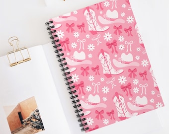 Coquette Cowgirl Spiral Notebook: Pink Western Bows, Lined Journal