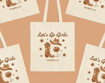 Lets Go Girls Cowboy Boot Hat Tote, Brides Last Rodeo, Rodeo Bachelorette, Nashville Bachelorette Party, Country Western Bridesmaids Gifts