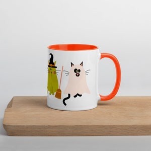 Halloween Cat Mug, Funny Spooky Cat Coffee Cup, Cute Kitty Cat Lover Costume Mug, Gift for Cat Mom