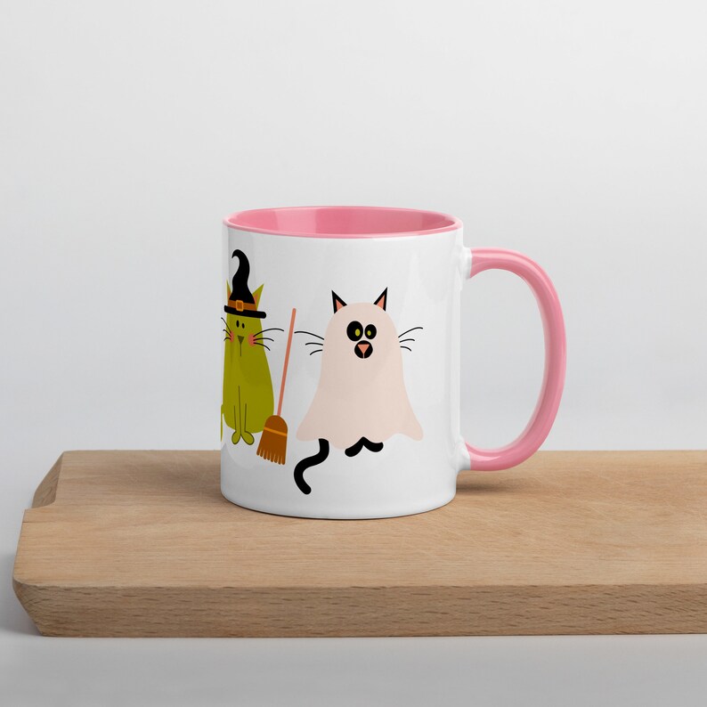 Halloween Cat Mug, Funny Spooky Cat Coffee Cup, Cute Kitty Cat Lover Costume Mug, Gift for Cat Mom